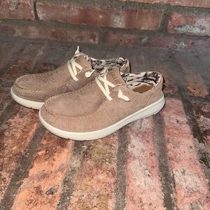 Ariat Tan Loafers Hilo w/Embossed Floral Design